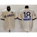 Los Angeles Dodgers #18 Yoshinobu Yamamoto Cream BUTLER 2024 City Connect Limited Jersey