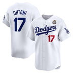 Los Angeles Dodgers #17 Shohei Ohtani White BUTLER 2024 World Series Home Limited Cool Base Stitched Jersey