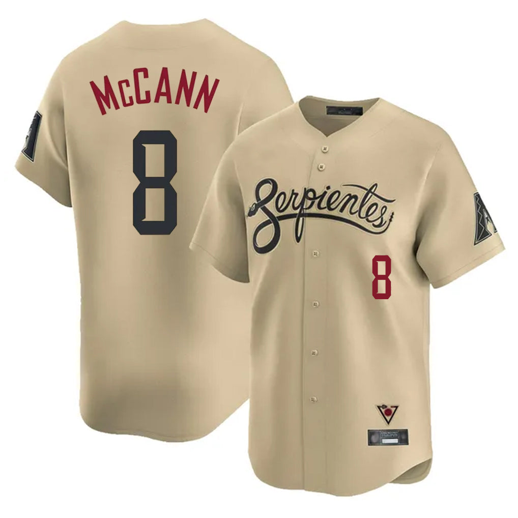Arizona Diamondbacks #8 James McCann Player Tan BUTLER City Connect Limited Home Game Stitched Jerseys