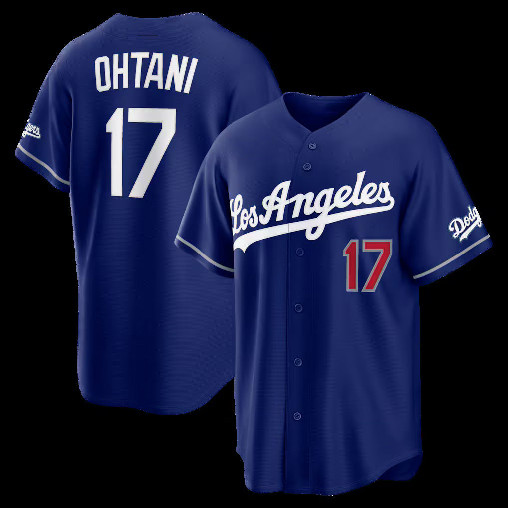 Los Angeles Dodgers #17 Shohei Ohtani Royal BUTLER Alternate Stadium Jersey
