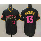 San Diego Padres #13 Manny Machado Number Black BUTLER 20th Anniversary Cool Base Stitched Jersey