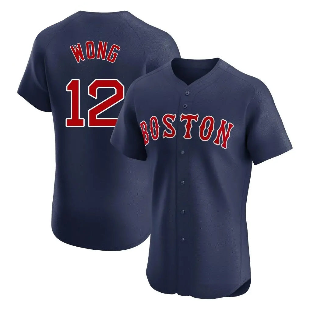 Boston Red Sox #12 Connor Wong Player Navy BUTLER Limited Elite Home Game Stitched Jerseys1