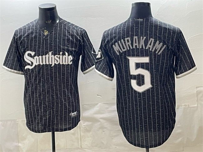 Chicago White Sox #5 Munetaka Murakami Black BUTLER 2021 City Connect Cool Base Stitched Jersey