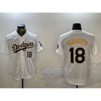 Los Angeles Dodgers #18 Yoshinobu Yamamoto White Gold BUTLER Home Limited Stitched Jersey 2