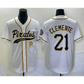 Pittsburgh Pirates #21 Roberto Clemente Number White BUTLER Cool Base Stitched Jersey 2