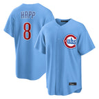 Chicago Cubs #8 Ian Happ Player Light Blue BUTLER Home Game Stitched Jerseys