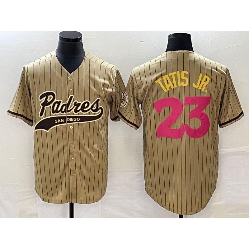 San Diego Padres #23 Fernando Tatis Jr Tan BUTLER NEW 2023 City Connect Cool Base Stitched Jersey 2