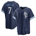 Kansas City Royals #7 Bobby Witt Jr. Navy BUTLER City Connect Replica Player Jersey