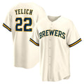 Milwaukee Brewers #22 Christian Yelich White BUTLER Home Replica Jersey