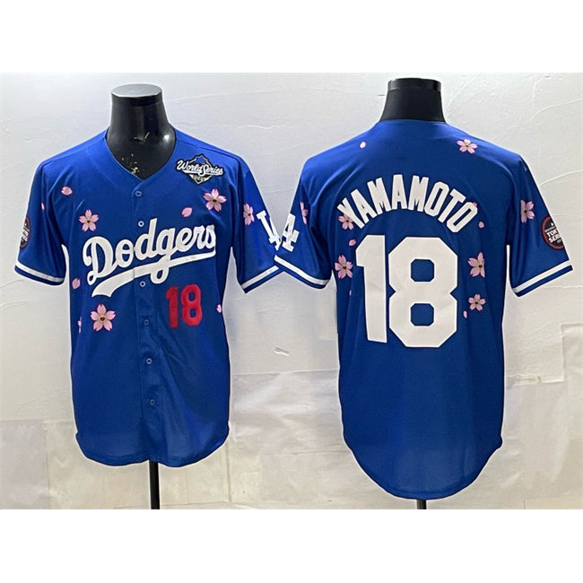 Los Angeles Dodgers #18 Yoshinobu Yamamoto Royal BUTLER 2025 World Series Patch Tokyo Series Limited Stitched Jersey
