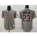 San Diego Padres #23 Fernando Tatis Jr. Gray BUTLER Fashion Throwback With Patch Cool Base Stitched Jersey