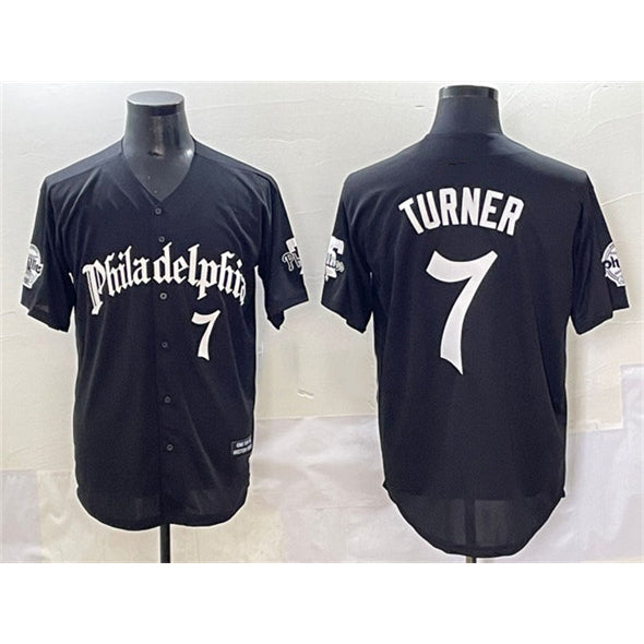 Philadelphia Phillies #7 Trea Turner Black BUTLER Gothic Vapor Limited Stitched Jersey