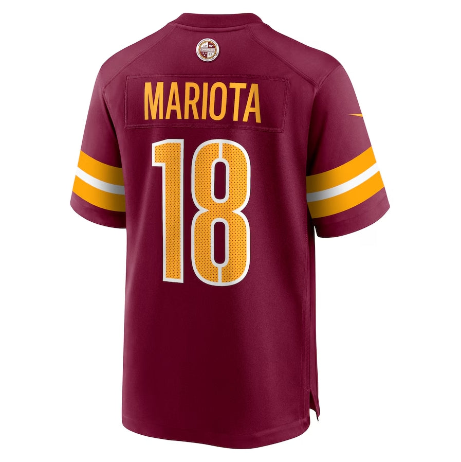 W.Commanders #18 Marcus Mariota Burgundy BUTLER Game Jersey