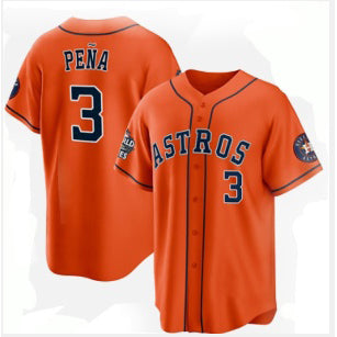 Houston Astros #3 Jeremy Pe?a Orange BUTLER 2022 World Series Home Stitched Jersey