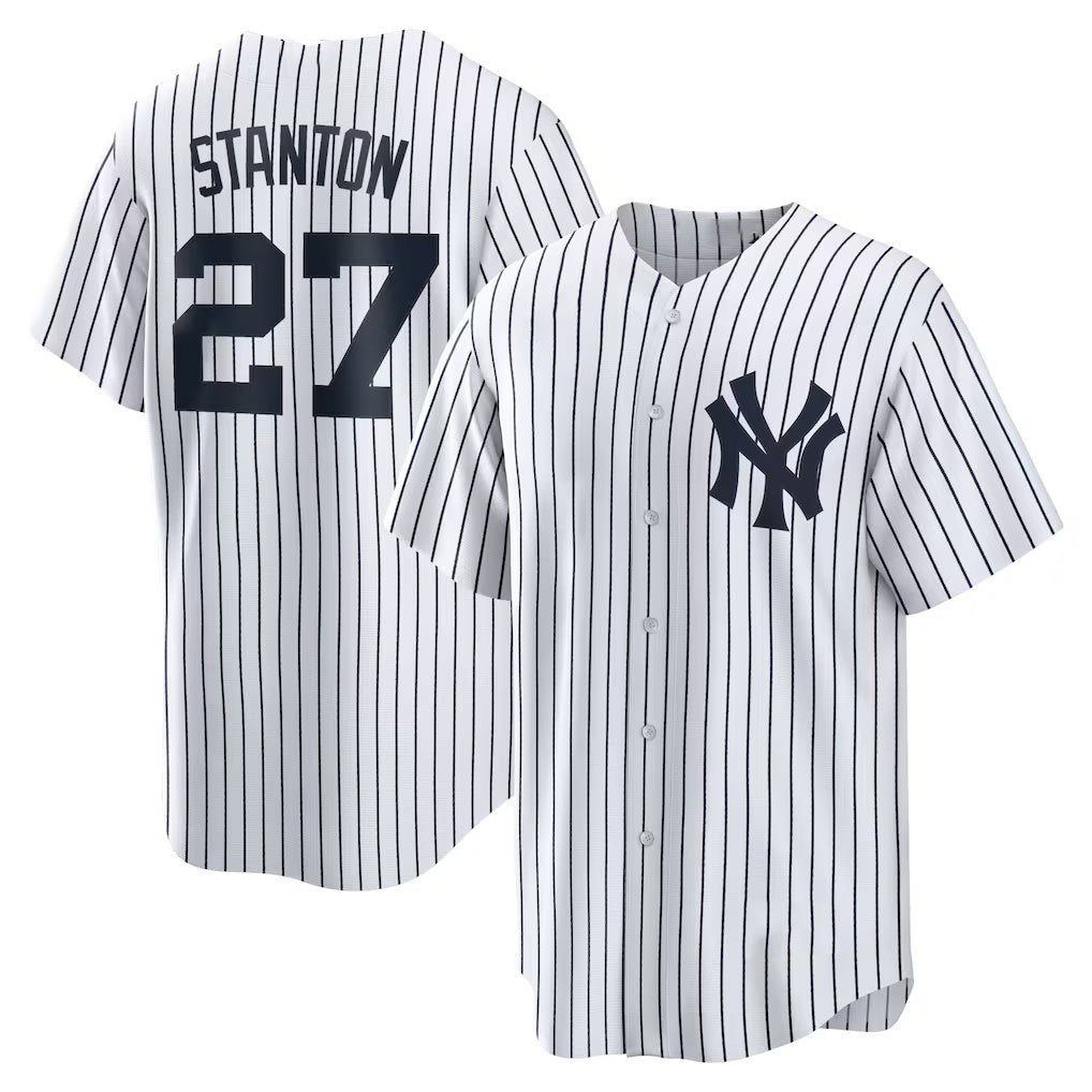 New York Yankees #27 Giancarlo Stanton White BUTLER Home Replica Player Name Jersey
