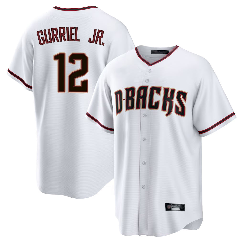Arizona Diamondbacks #12 Lourdes Gurriel Jr Player White BUTLER Home Game Stitched Jerseys