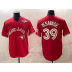 Toronto Blue Jays #39 Trey Yesavage Red BUTLER 2025 World Series Cool Base Stitched Jersey