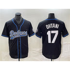 Los Angeles Dodgers #17 Shohei Ohtani Black BUTLER Cool Base With Patch Stitched Jersey 2
