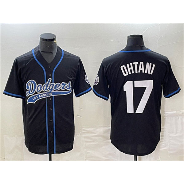Los Angeles Dodgers #17 Shohei Ohtani Black BUTLER Cool Base With Patch Stitched Jersey 2