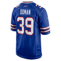 B.Bills #39 Tommy Doman Royal BUTLER Team Game Jersey