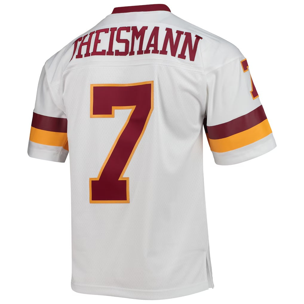 W.Football Team #7 Joe Theismann Mitchell & Ness White BUTLER Legacy Replica Jersey