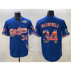 Los Angeles Dodgers #34 Fernando Valenzuela Royal BUTLER Mexico California Patch 2025 World Series Patch Stitched Jersey