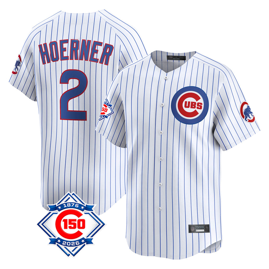 Chicago Cubs #2 Nico Hoerner Player White BUTLER 150th Anniversary Limited Home Game Stitched Jerseys