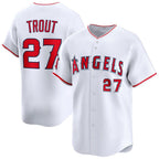 Los Angeles Angels #27 Mike Trout White BUTLER Home Limited Player Jersey