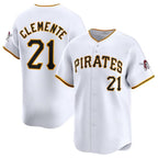 Pittsburgh Pirates #21 Roberto Clemente White BUTLER Home Limited Stitched Jersey