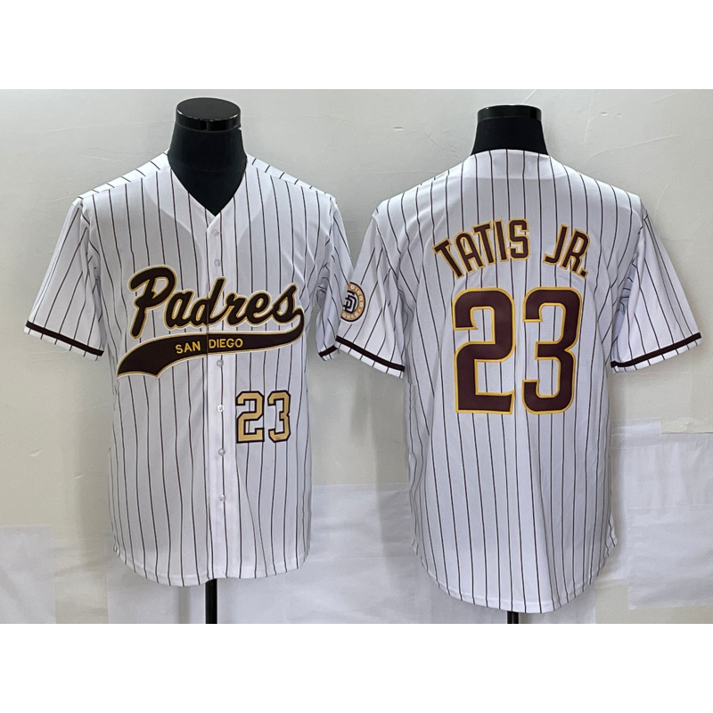 San Diego Padres #23 Fernando Tatis Jr Number White BUTLER NEW 2023 Cool Base Stitched Jersey