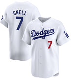 Los Angeles Dodgers #7 Blake Snell White BUTLER 2024 Home Limited Stitched Jersey