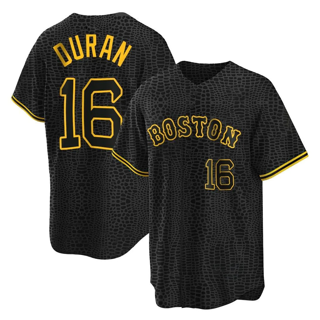 Boston Red Sox #16 Jarren Duran Player Black BUTLER Snake Skin City Home Game Stitched Jerseys