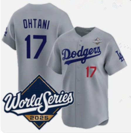 Los Angeles Dodgers #17 Shohei Ohtani Gray BUTLER 2025 World Series Limited Stitched Jersey