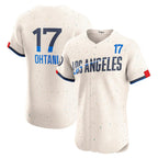 Los Angeles Dodgers #17 Shohei Ohtani Cream BUTLER City Connect Elite Jersey