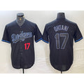 Los Angeles Dodgers #17 Shohei Ohtani Number Lights Out Black BUTLER Fashion Stitched Cool Base Jersey