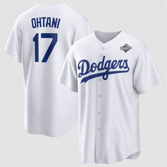 Los Angeles Dodgers #17 Shohei Ohtani White BUTLER 2025 World Series Home Cool Base Stitched Jersey