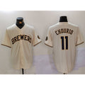 Milwaukee Brewers #11 Jackson Chourio Cream BUTLER Stitched Cool Base Jersey 2