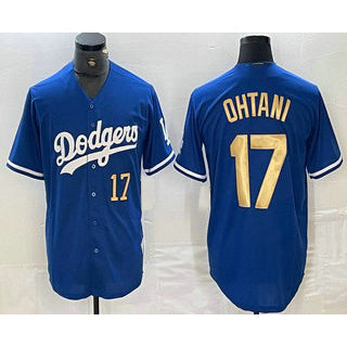 Los Angeles Dodgers #17 Shohei Ohtani Number Blue Gold BUTLER Stitched Cool Base Jersey 2