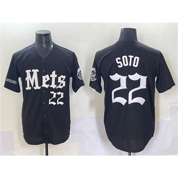 New York Mets #22 Juan Soto Black BUTLER 'Gotham Gothic Edition' Vapor Premier Limited Stitched Jersey