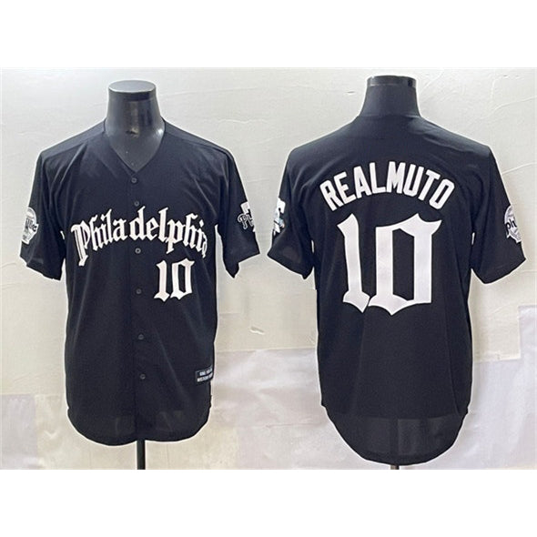 Philadelphia Phillies #10 J.T. Realmuto Black BUTLER Gothic Vapor Limited Stitched Jersey