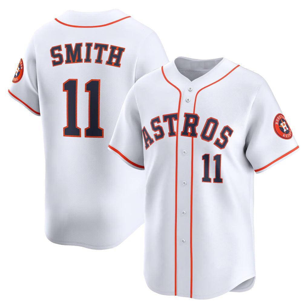 Houston Astros #11 Cam Smith White BUTLER Home Limited Player Jersey
