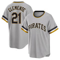 Pittsburgh Pirates #21 Roberto Clemente Gray BUTLER Road Cooperstown Collection Player Jersey