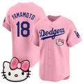 Los Angeles Dodgers #18 Yoshinobu Yamamoto Pink BUTLER 2025 Hello Kitty Vapor Limited Stitched Jersey
