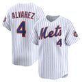New York Mets #4 Francisco Alvarez White BUTLER Home Limited Player Jersey