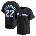 Miami Marlins #22 Sandy Alcantara Black BUTLER Alternate Limited Player Jersey