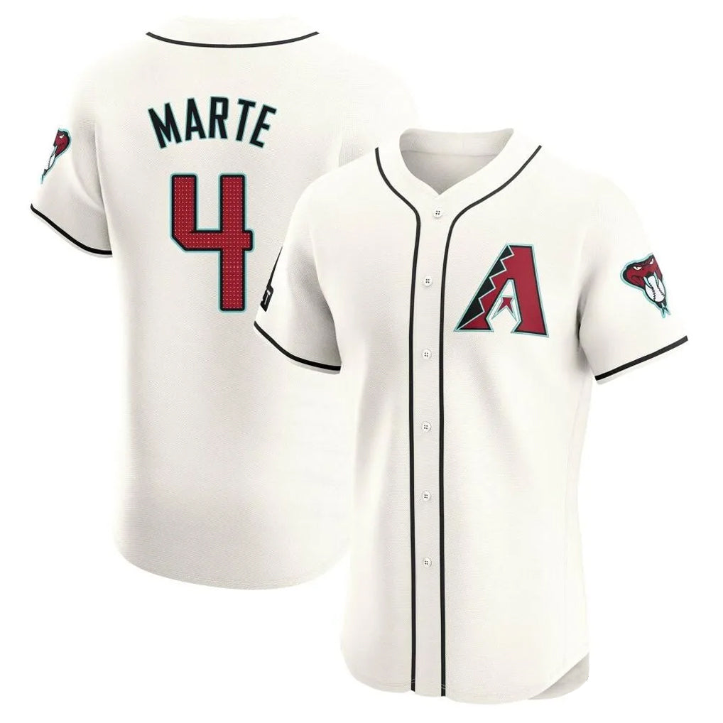 Arizona Diamondbacks #4 Ketel Marte Player Cream BUTLER Limited Elite Home Game Stitched Jerseys