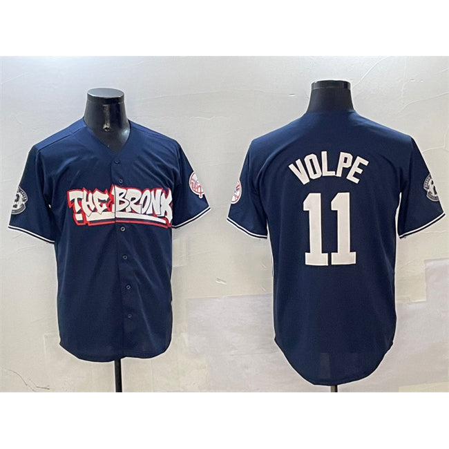 New York Yankees #11 Anthony Volpe Navy BUTLER Bronx Graffiti Vapor Limited Stitched Jersey