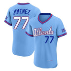 Atlanta Braves #77 Joe Jimenez Player Powder Blue BUTLER 2026 City Connect T-shirt Limited Elite Home Game Stitched Jerseys