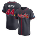 Atlanta Braves #44 Hank Aaron Player Navy BUTLER 2025 Speedway Classic Limited Elite Home Game Stitched Jerseys