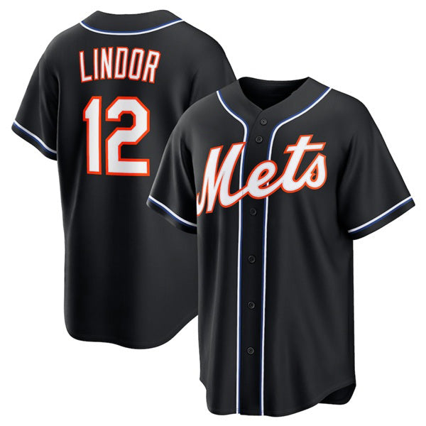 New York Mets #12 Francisco Lindor 2026 Black BUTLER Out Stitched Jersey
